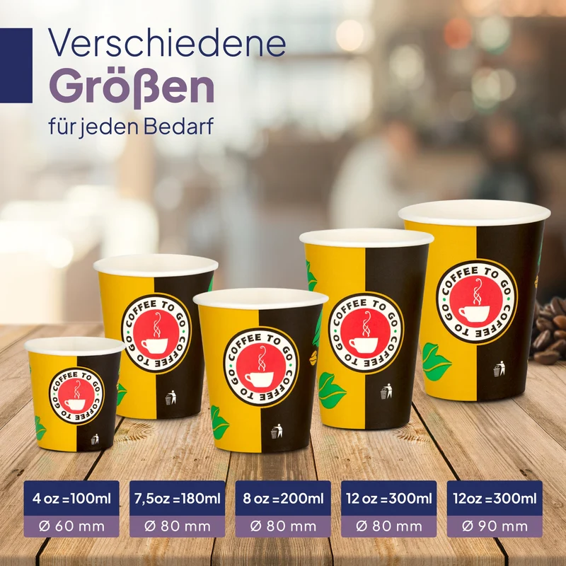 Inoverse Pappbecher 200 ml, Einweg Coffee-to-Go-Becher, 1000 Stück
