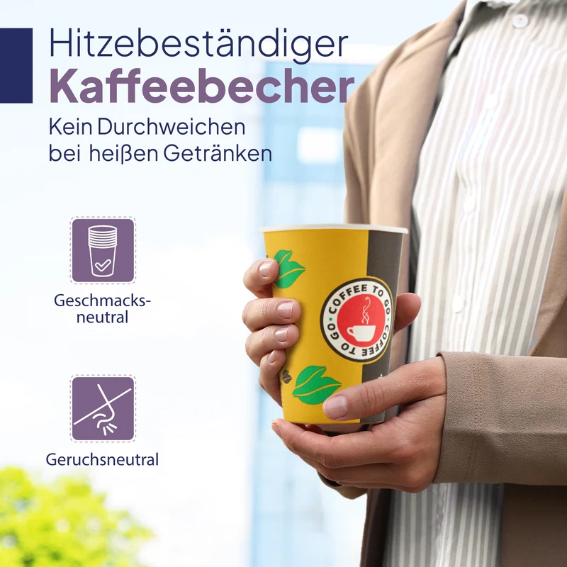 Inoverse Pappbecher 200 ml, Einweg Coffee-to-Go-Becher, 1000 Stück