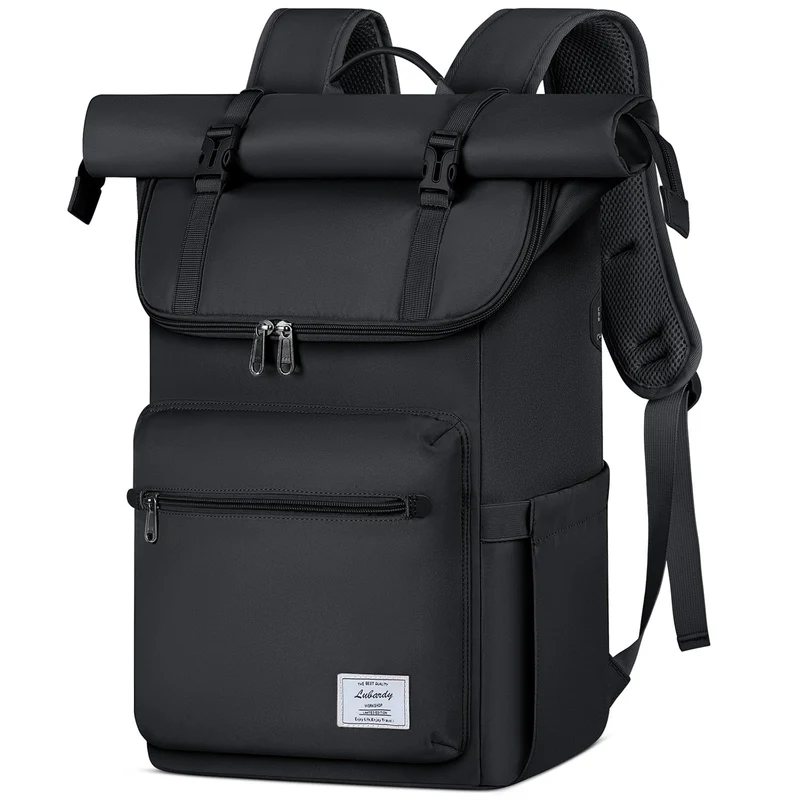 Lubardy Rolltop-Rucksack wasserdicht mit 17,3 Zoll Laptopfach