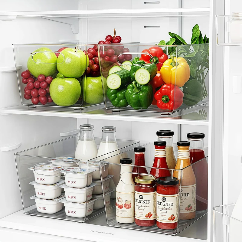 HPYLIF·H Kühlschrank Organizer, 4er Set Aufbewahrungsbox BPA-frei