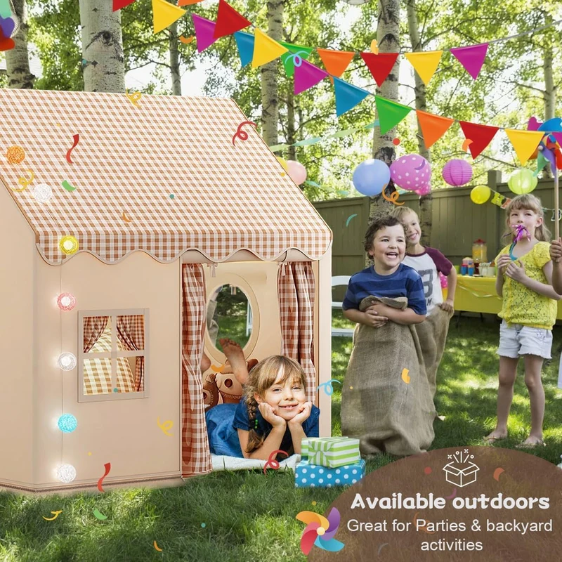 MUHMUH Spielzelt für Kinder, Indoor Spielhaus mit Fenstern