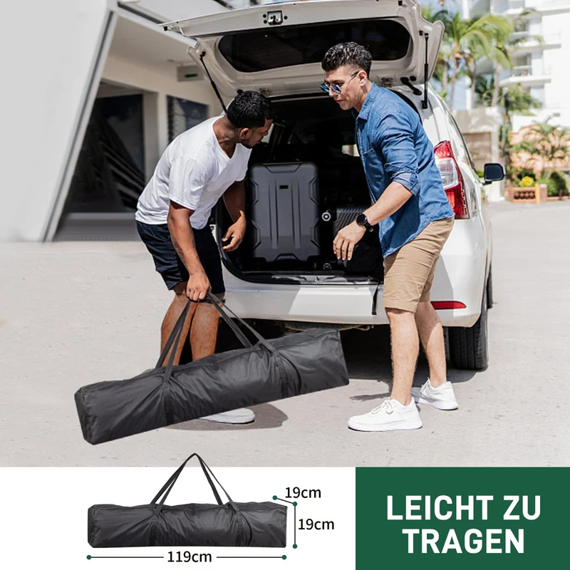 LEADZM Faltpavillon 2x2 m, Pop-up, wasserdicht, 4 Seitenteile