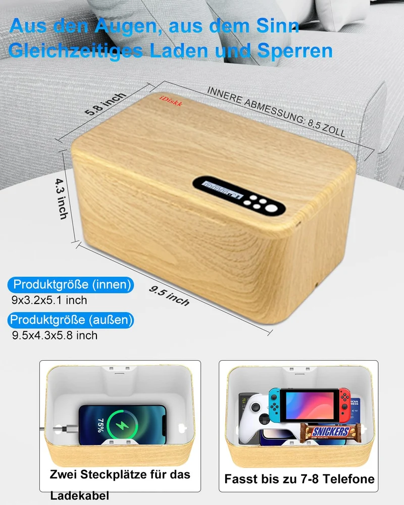 iDiskk Handy-Schliessfach mit Zeitschaltuhr, Zeitgesteuerte Sperrbox