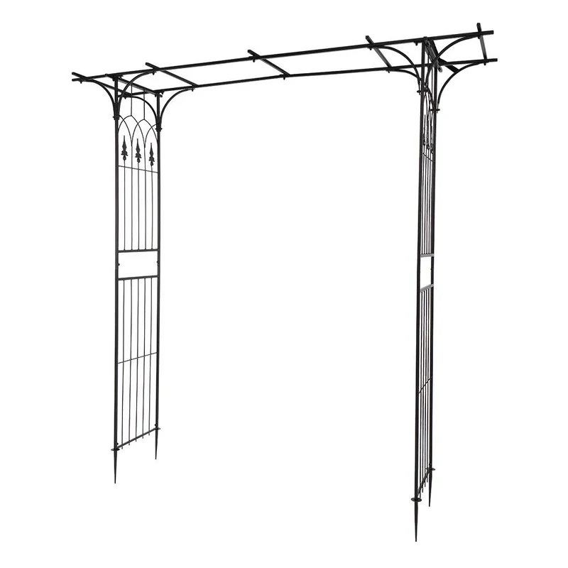 LEADZM Rosenbogen aus Metall 206x41x208 cm Rankhilfe Schwarz