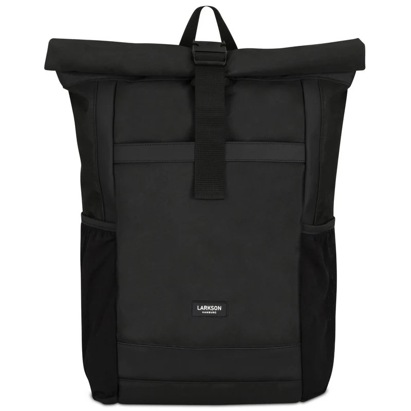 LARKSON Rolltop Rucksack No 2 Schwarz, Daypack mit 16 Zoll Laptopfach