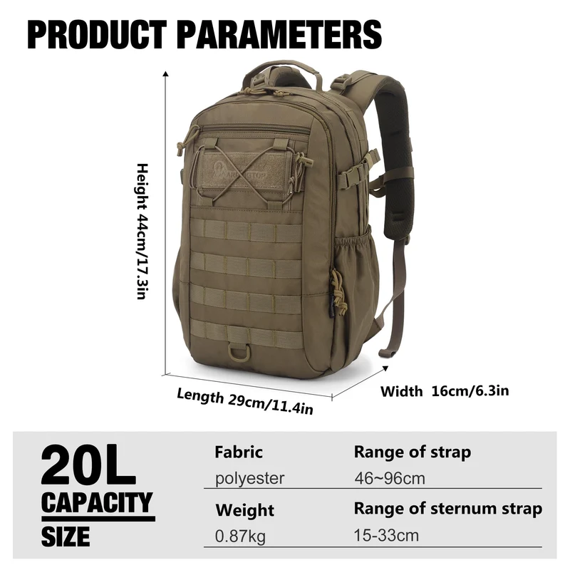 Mardingtop M6700 Trekkingrucksack 20L mit MOLLE-System