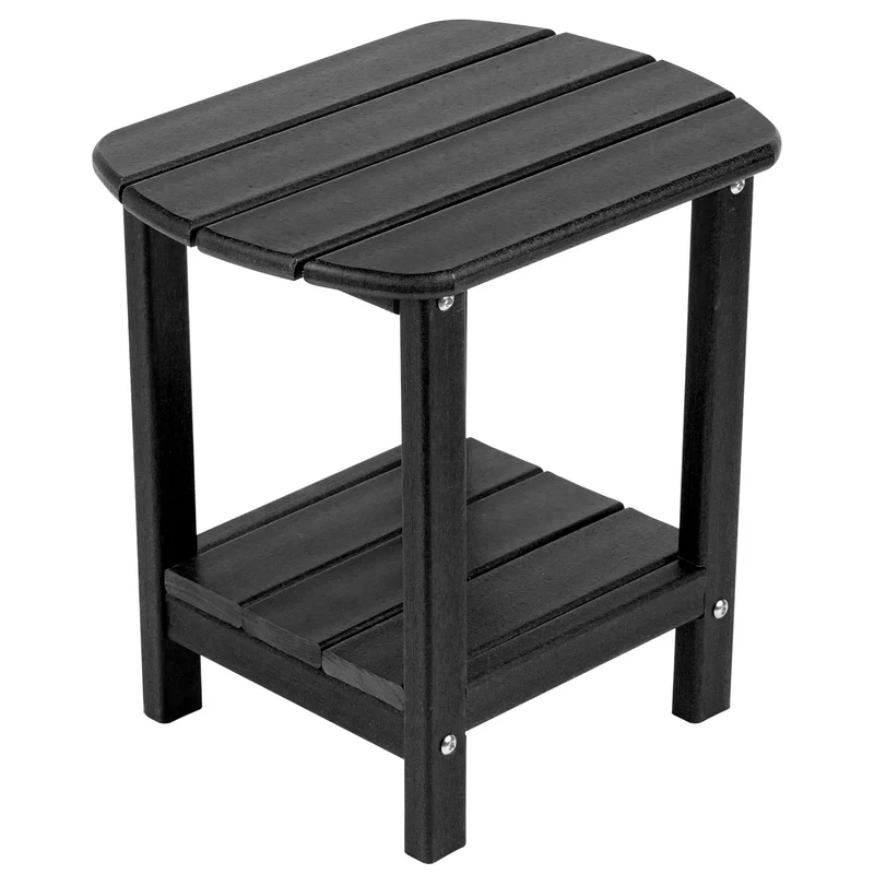 NALONE Adirondack Beistelltisch HDPE Outdoor 2 Ebenen Schwarz