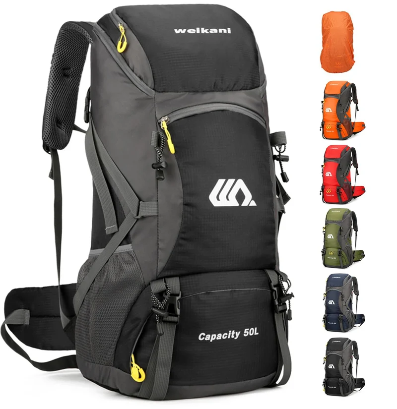 jianyana Wanderrucksack 50L Trekkingrucksack mit Regenhülle