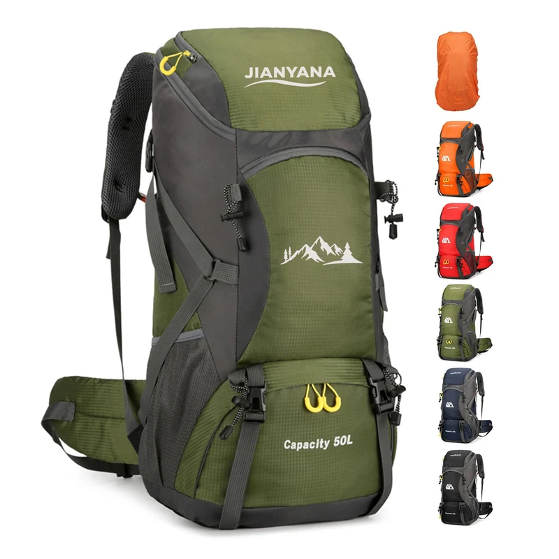 jianyana Wanderrucksack 50L Trekkingrucksack mit Regenhülle