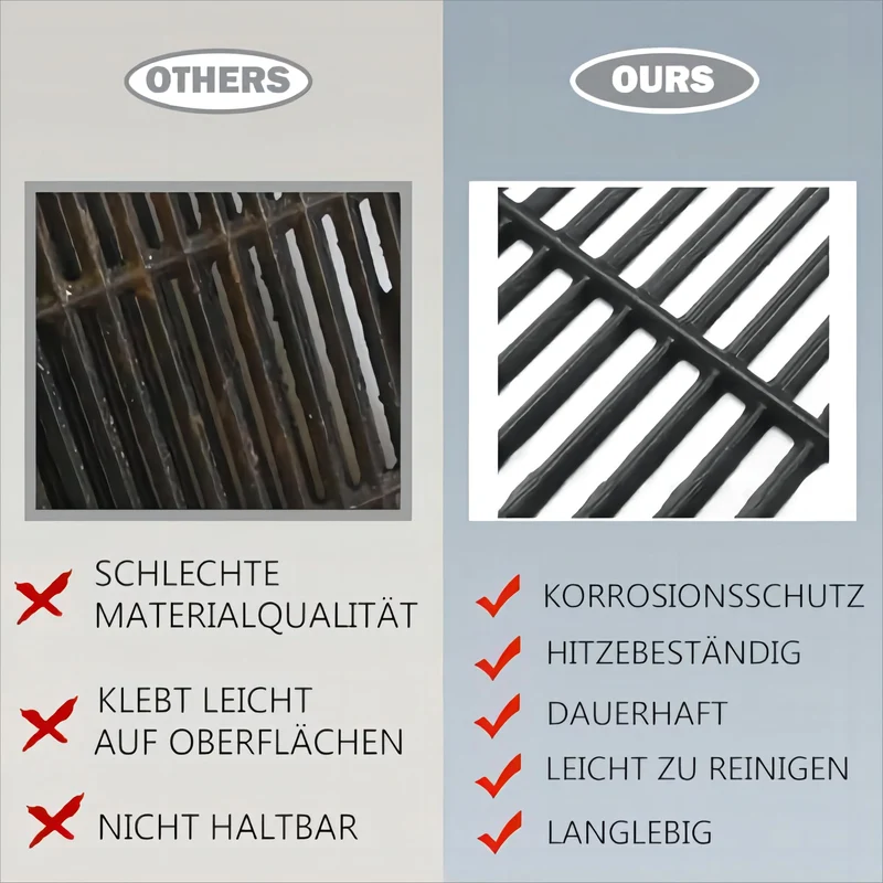 MGiessca 7638 Grillrost aus Gusseisen für Weber Spirit 300, 2 Stück