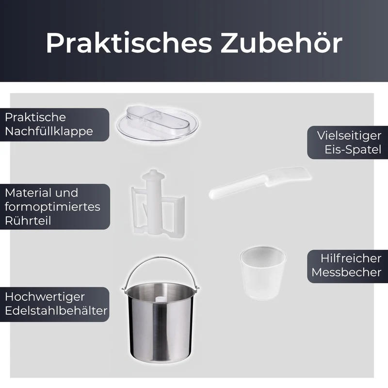 KLAMER 3-in-1 Eismaschine, Slushmaschine & Joghurtbereiter 1,5 L