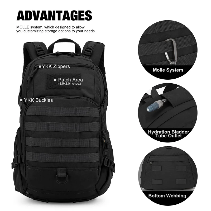 Mardingtop Taktischer Rucksack 25L aus 600D-Polyester