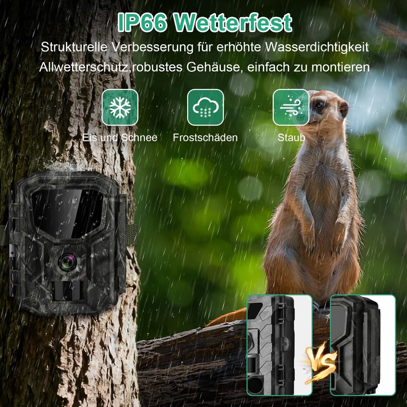 Lutranstra 5KB Wildkamera mit Solarpanel, 5K Video und 64 MP