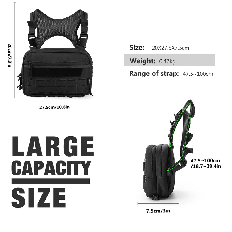 Mardingtop Taktische Brusttasche Molle Chest Rig für Outdoor