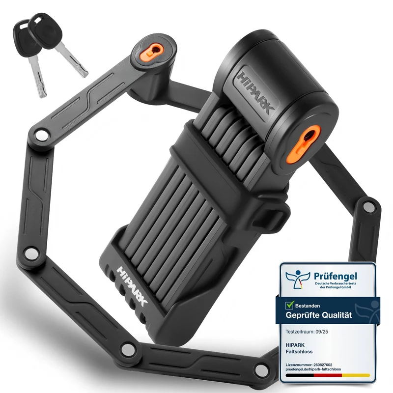 HIPARK Faltschloss HD9006 Fahrradschloss 100 cm mit Halterung