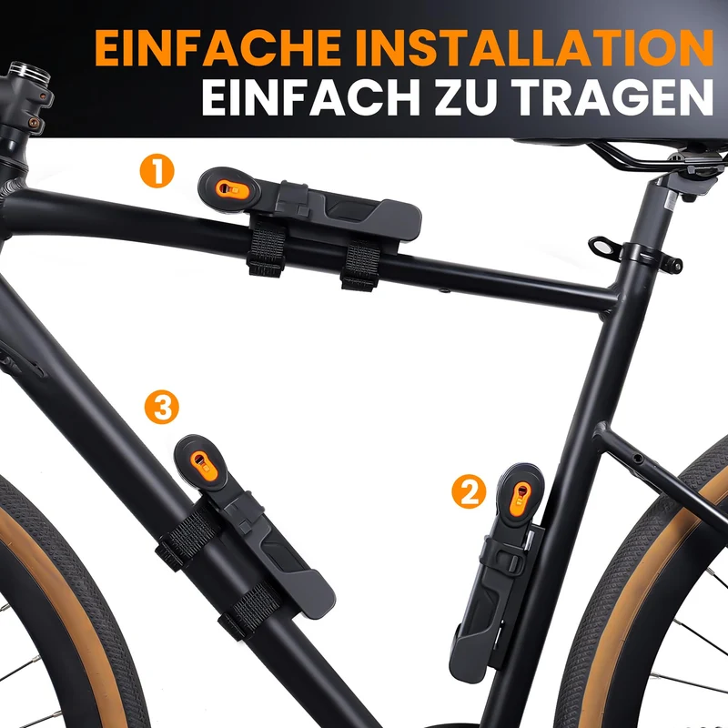 HIPARK Faltschloss HD9006 Fahrradschloss 100 cm mit Halterung