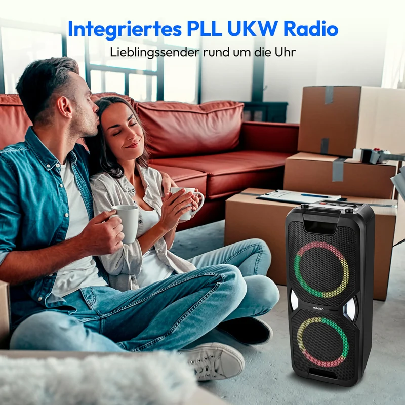 MEDION PE-1 Pure Partybox Bluetooth-Lautsprecher mit Karaoke