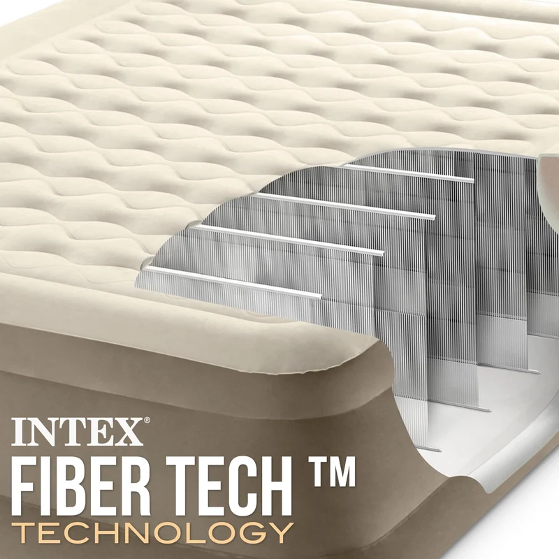 Intex Queen Ultra-Plüsch-Luftbett mit Fiber-Tech RP, 152 x 203 x 46 cm