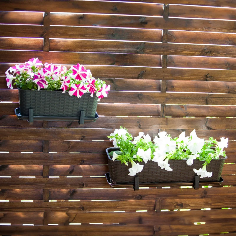 KADAX Blumenkasten 60 cm 3er Set Balkonkasten Kunststoff Anthrazit