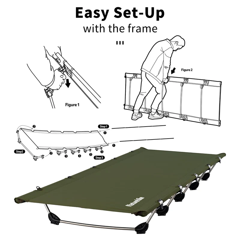 Naturehike Campingbett, ultraleichtes Feldbett, klappbar bis 150 kg