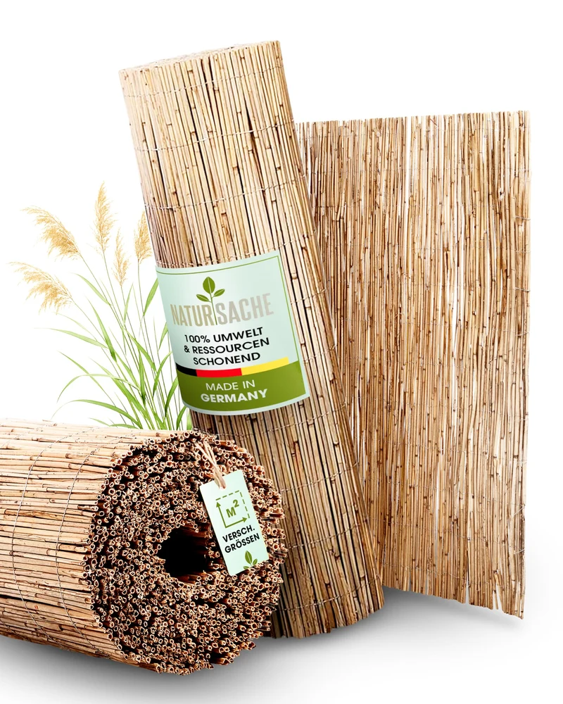 Natursache Schilfrohrmatte Sichtschutz 1 x 6 m für Balkon und Garten