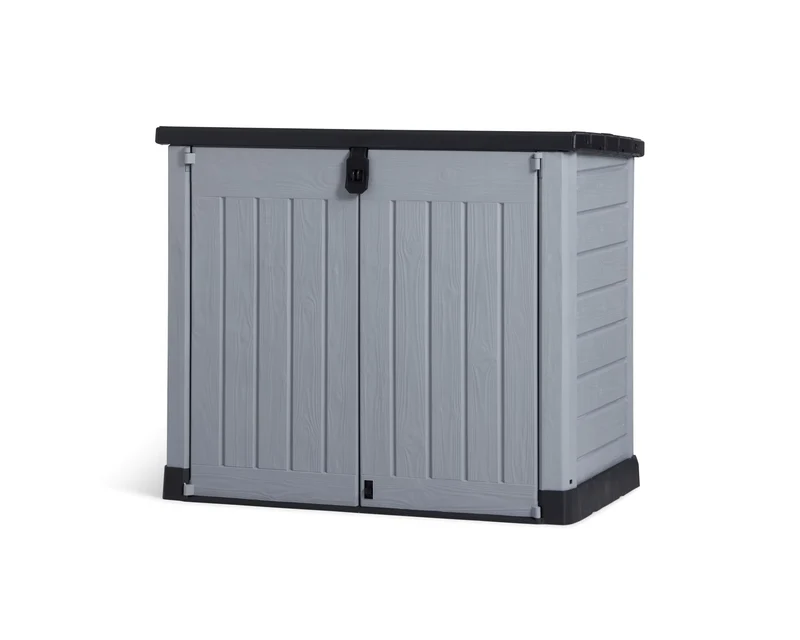 Keter Store-it-out Pro Mülltonnenbox 1200 L, Grau/Schwarz