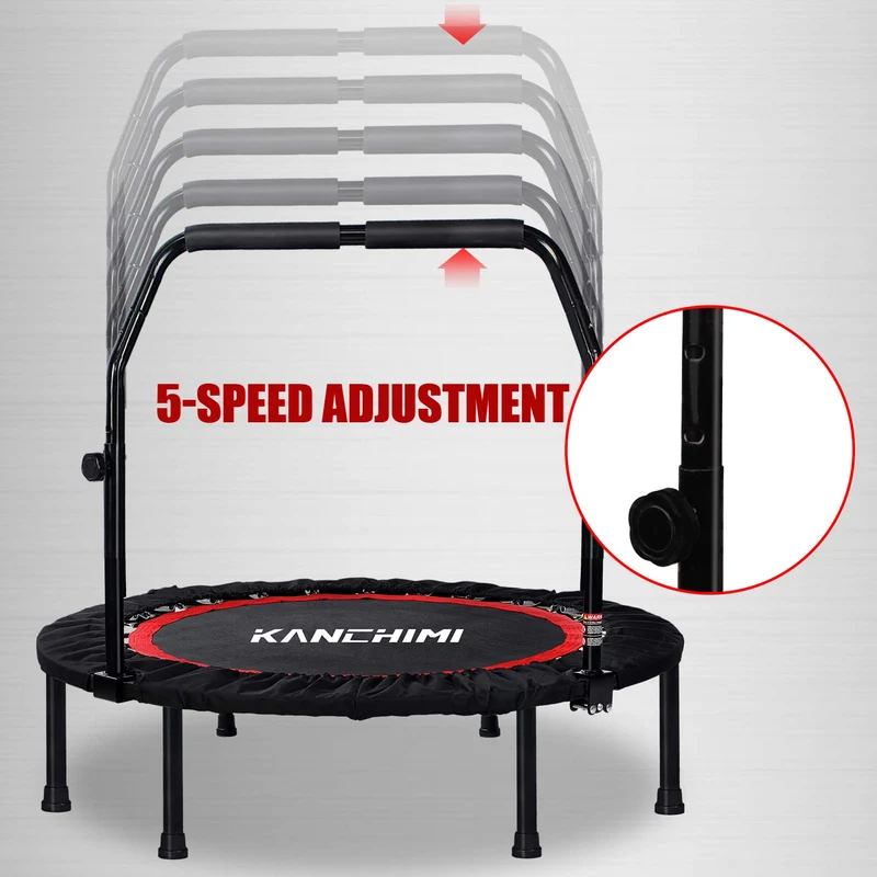 Kanchimi Fitnesstrampolin faltbar mit Griff, schwarz, Ø 101,6 cm