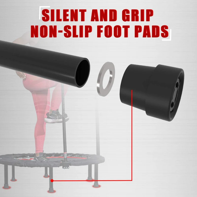 Kanchimi Fitnesstrampolin faltbar mit Griff, schwarz, Ø 101,6 cm