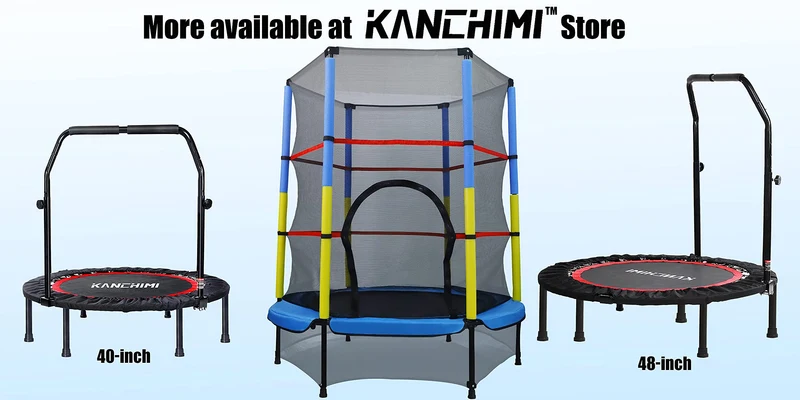 Kanchimi Fitnesstrampolin faltbar mit Griff, schwarz, Ø 101,6 cm