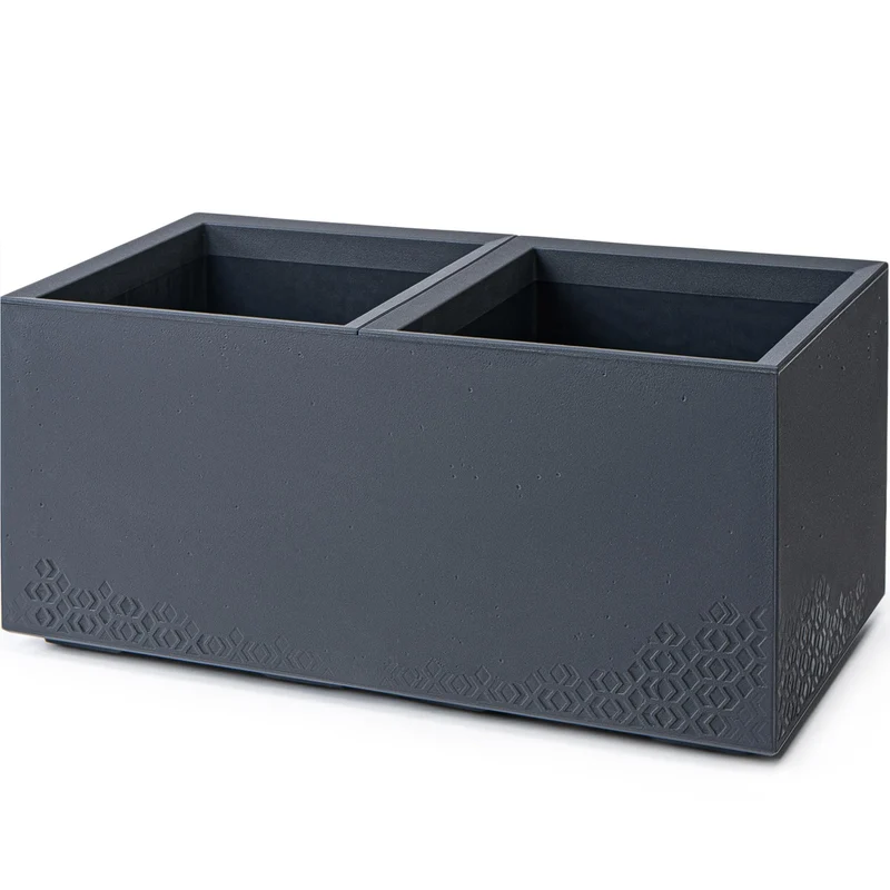 KONZEPT Pflanzkübel rechteckig 80x40x40 cm mit Rollen, anthrazit