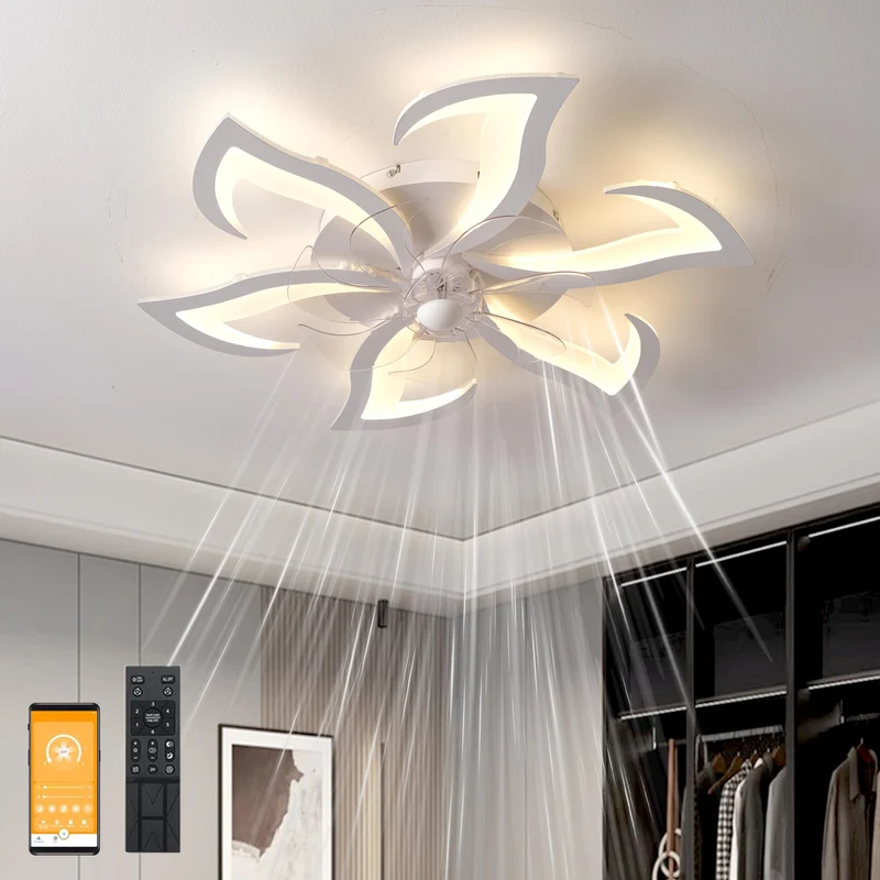 MYYCX Deckenventilator mit Beleuchtung M-CX09A, 70 cm, weiss