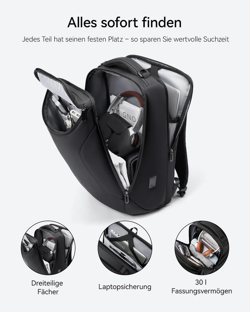MARK RYDEN Laptop Rucksack 9031 für 17.3 Zoll mit USB-Anschluss