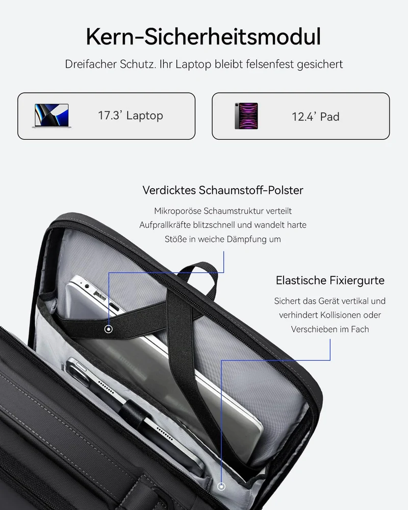 MARK RYDEN Laptop Rucksack 9031 für 17.3 Zoll mit USB-Anschluss