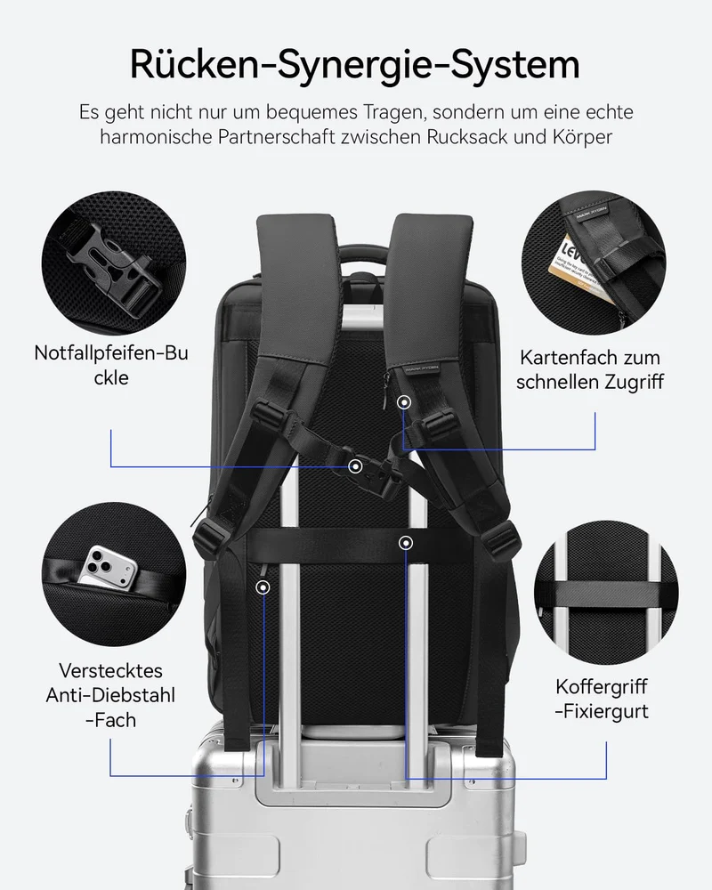 MARK RYDEN Laptop Rucksack 9031 für 17.3 Zoll mit USB-Anschluss