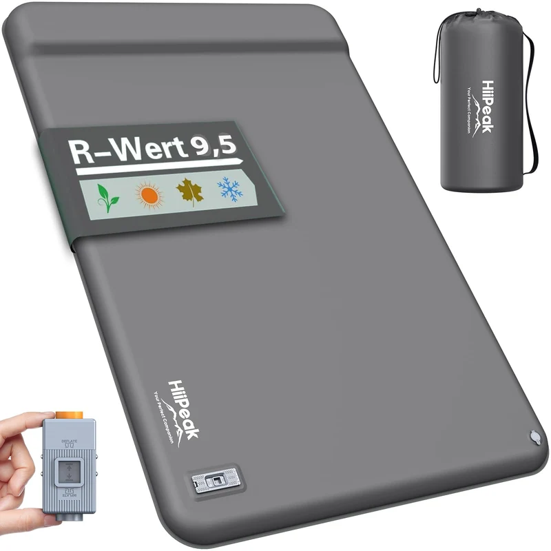HiiPeak Isomatte HPK-CM09 – Camping-Schlafmatte mit Kissen, R-Wert 9,5