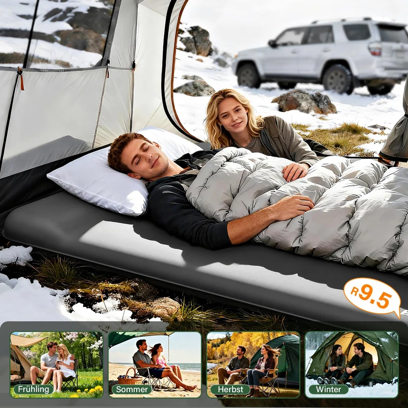 HiiPeak Isomatte HPK-CM09 – Camping-Schlafmatte mit Kissen, R-Wert 9,5