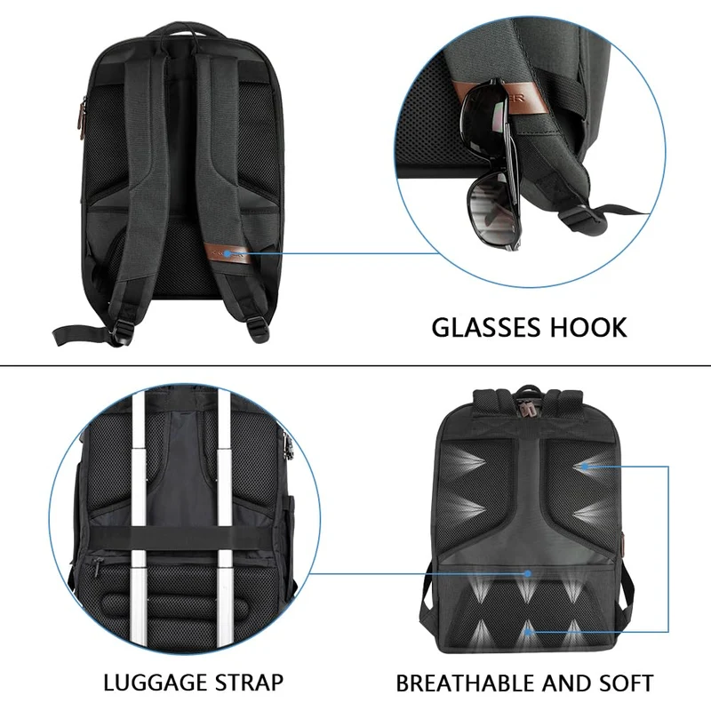 KROSER Laptop-Rucksack 17,3 Zoll wasserabweisend Business Daypack