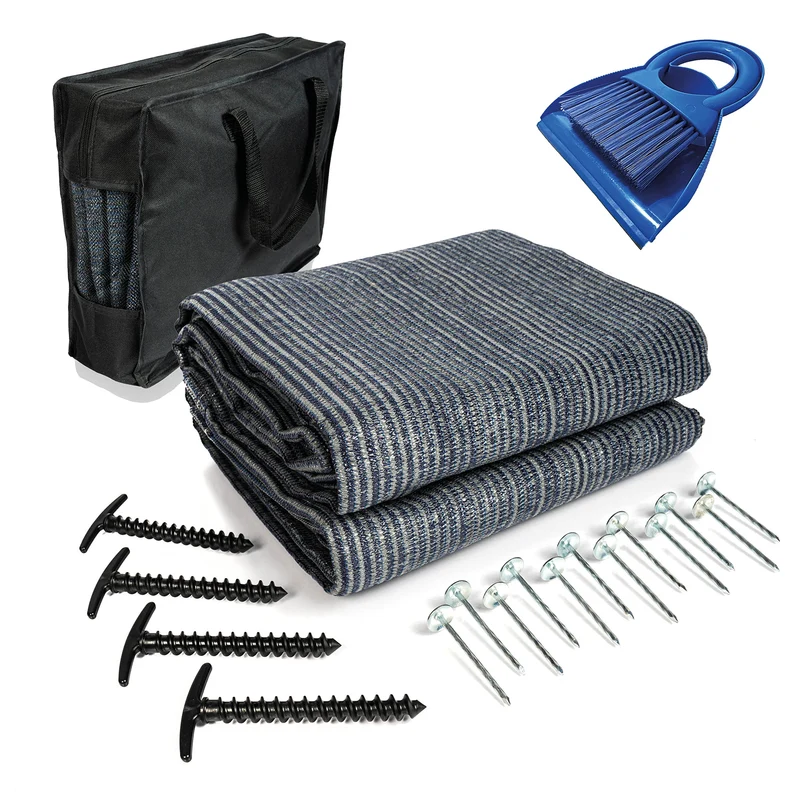 Mr Nomad Vorzeltteppich 3x2.5 m – HDPE Campingteppich mit Tragetasche