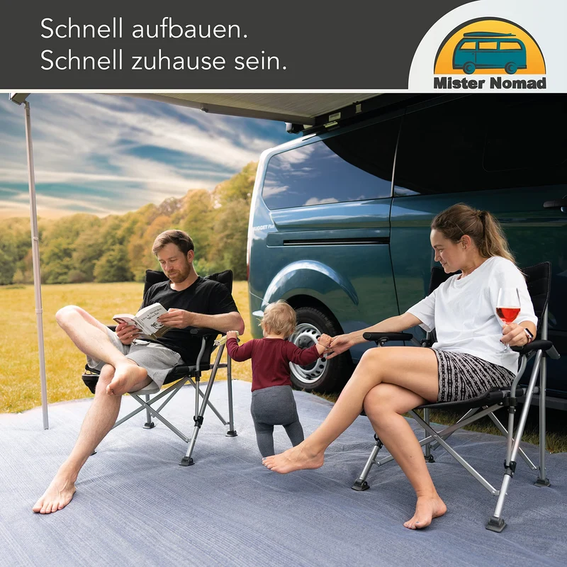 Mr Nomad Vorzeltteppich 3x2.5 m – HDPE Campingteppich mit Tragetasche