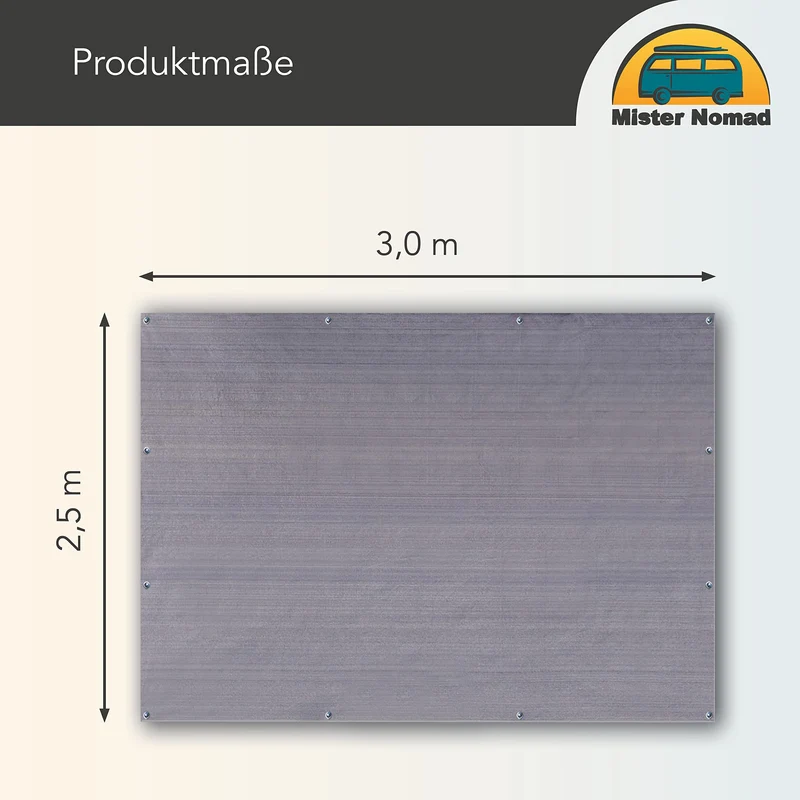 Mr Nomad Vorzeltteppich 3x2.5 m – HDPE Campingteppich mit Tragetasche