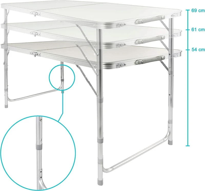 GOODS+GADGETS Klapptisch 120 x 60 cm weiss höhenverstellbar