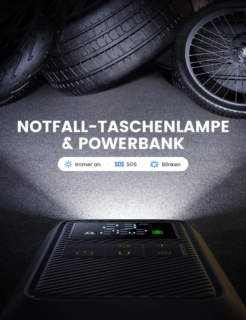 Lamicall Elektrische Luftpumpe 150 PSI, Akku-Fahrradpumpe mit LED