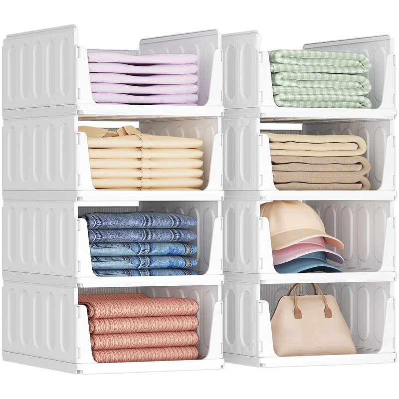 Lifewit Aufbewahrungsbox 8er-Set, stapelbar, ausziehbar, 42 cm tief