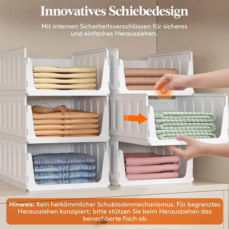 Lifewit Aufbewahrungsbox 8er-Set, stapelbar, ausziehbar, 42 cm tief