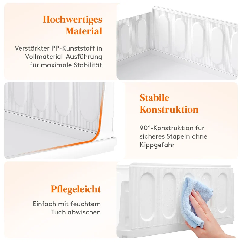Lifewit Aufbewahrungsbox 8er-Set, stapelbar, ausziehbar, 42 cm tief