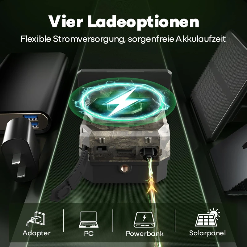 MAXDONE PH970S Wildkamera 4K 64MP mit Solar, WLAN und Nachtsicht