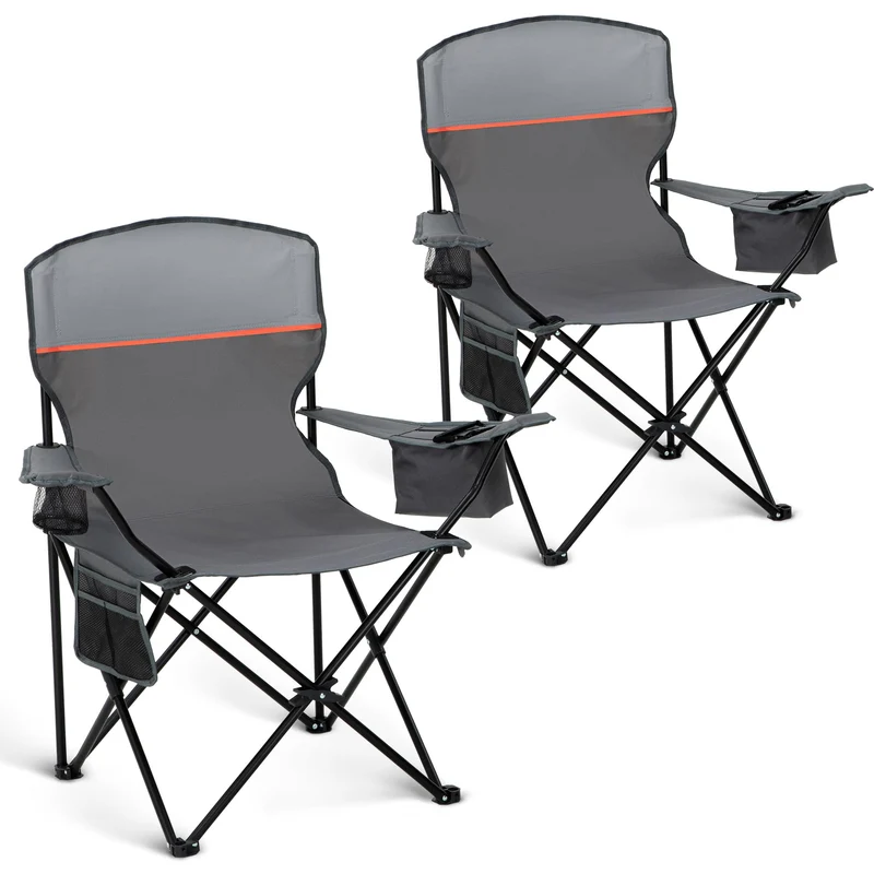 HIGH POINT SPORTS Campingstuhl faltbar 2er Set mit Getränkehalter