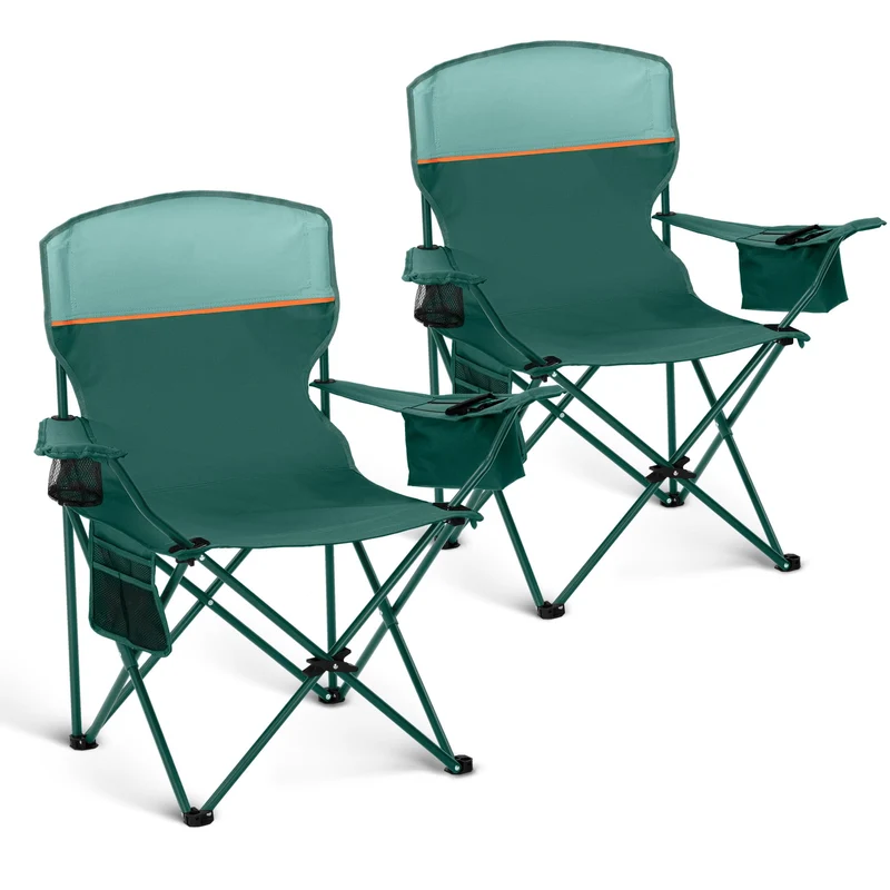HIGH POINT SPORTS Campingstuhl faltbar, 2er-Set, bis 102 kg, Grün