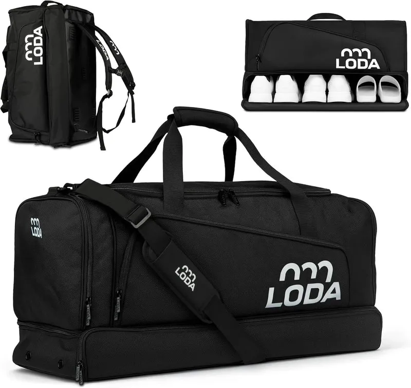 LODA Team Sporttasche 68L mit Schuhfach, Nassfach & Rucksackfunktion