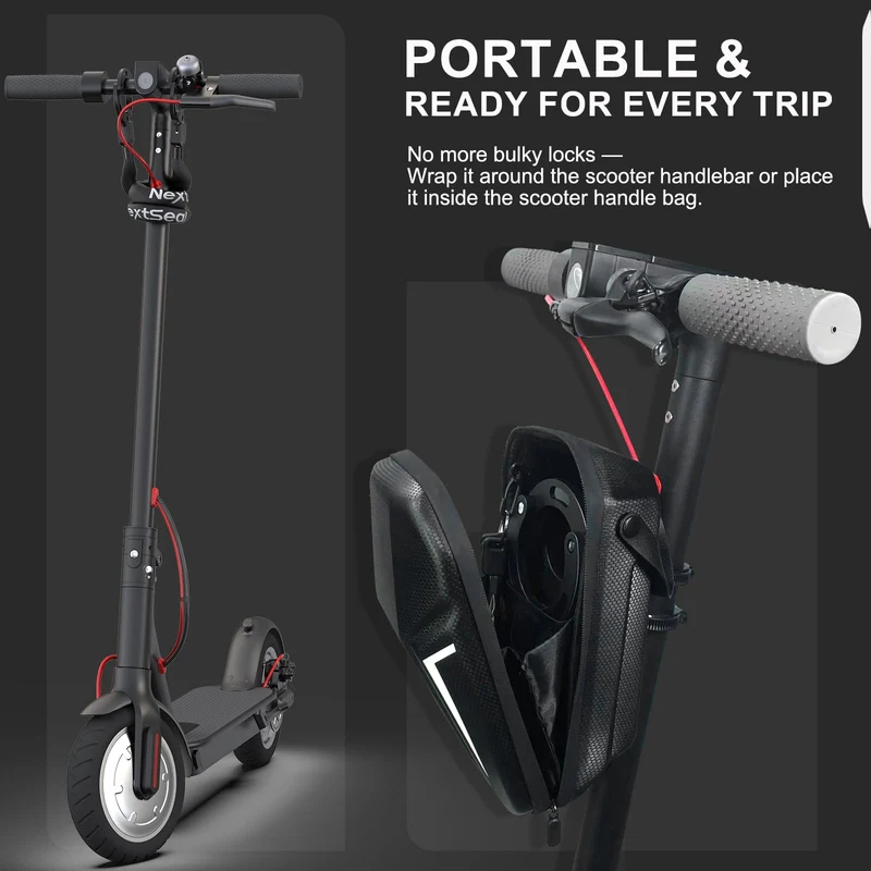NextSeal E-Scooter Schloss Handschellenschloss mit Tasche, 90 cm